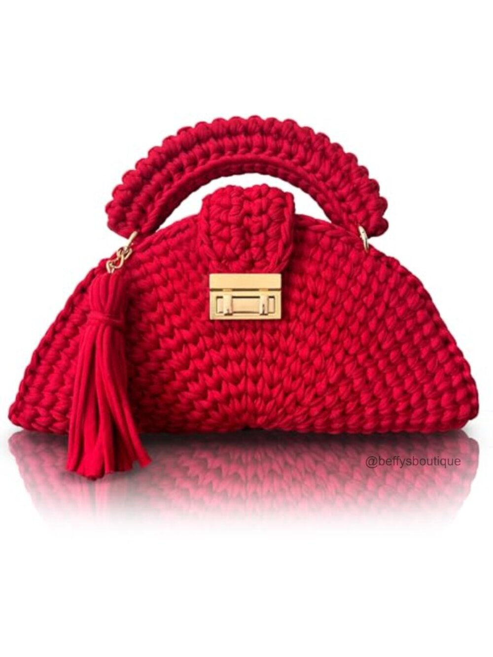 Handmade Crochet Evening Clutch Crossbody Bag Small Flap Formal Purse